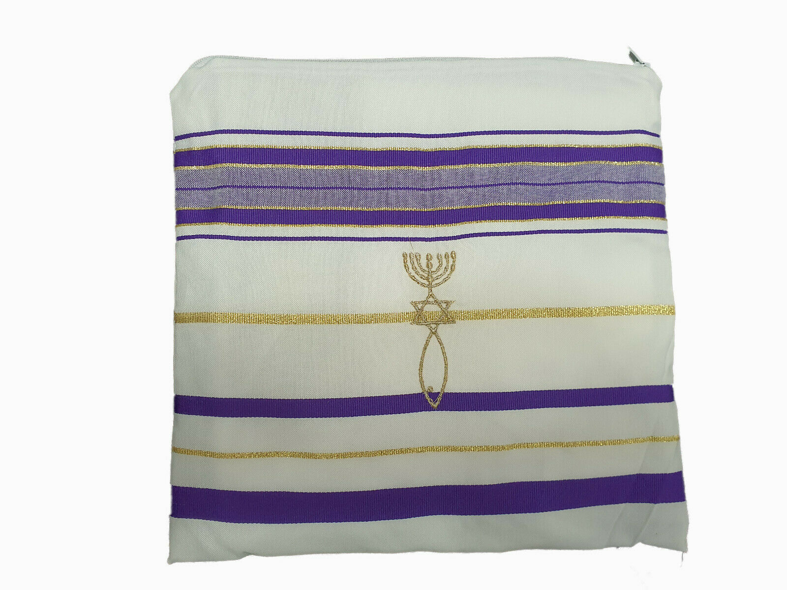 Lion Of Judah Messianic Prayer Shawl Tallit Talis Purple & Gold 72"x22" W/bag