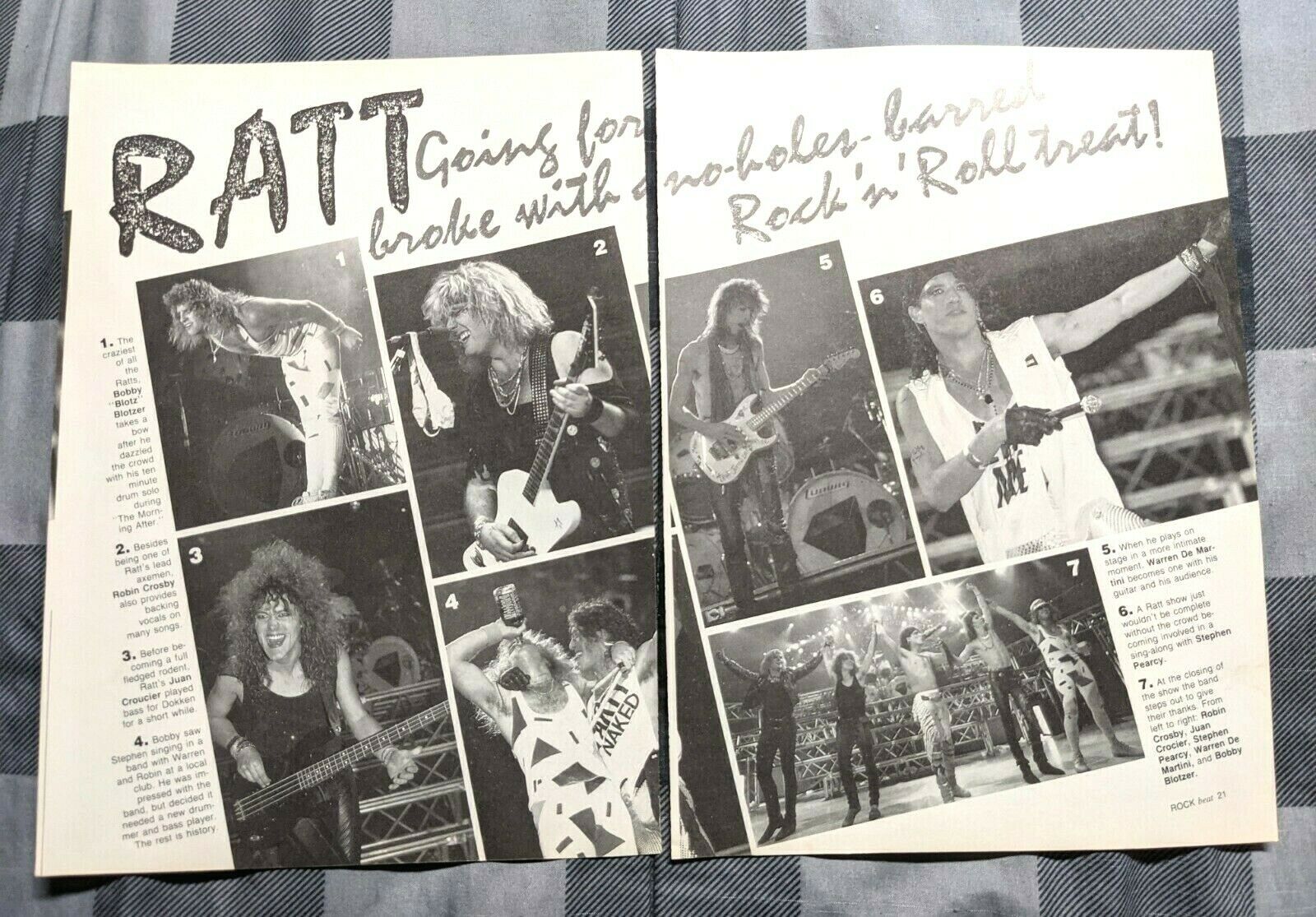 Ratt / Robbin Crosby / 1980's Magazine Centerfold Pinup Poster Clipping (1)